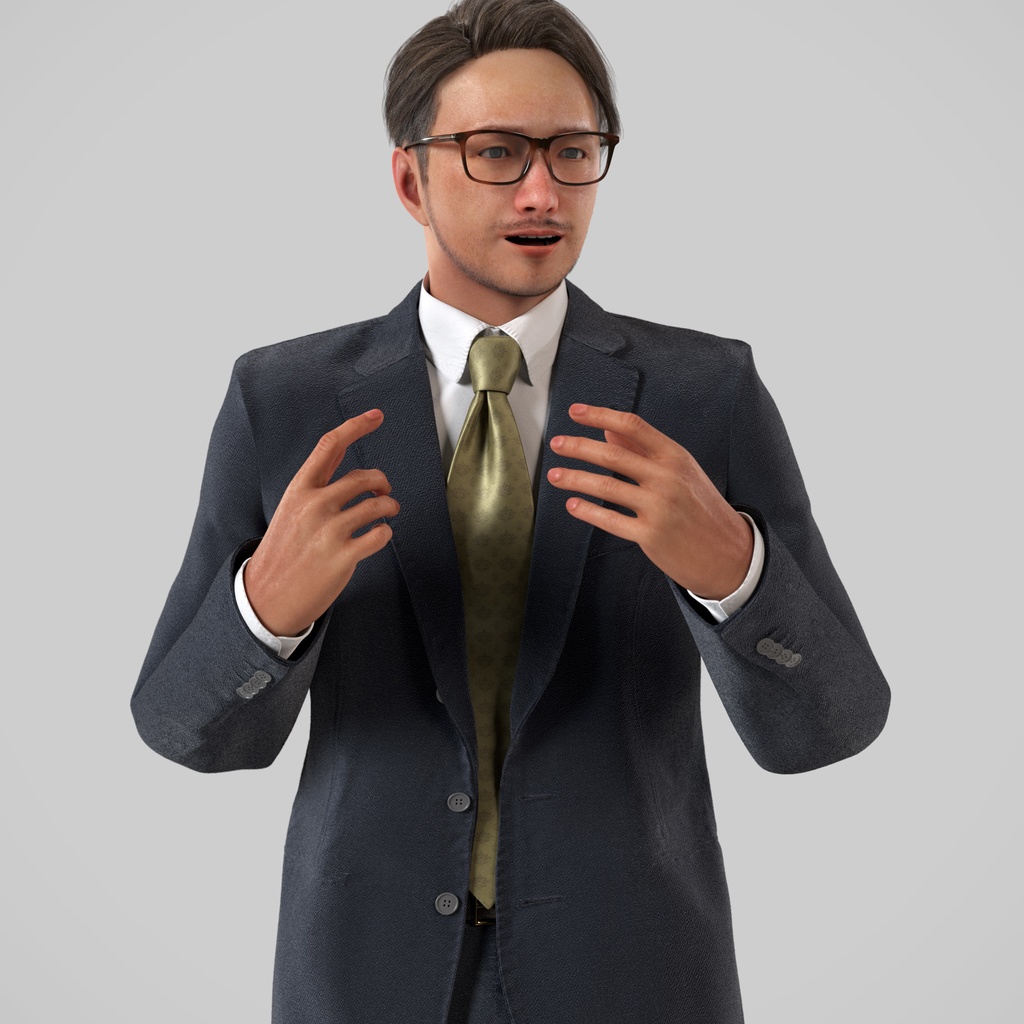 ビジネス男性3Dモデルver.2  B-MU2【UE5 / Blender / Cinema4D】モジュラーキャラクターシリーズ