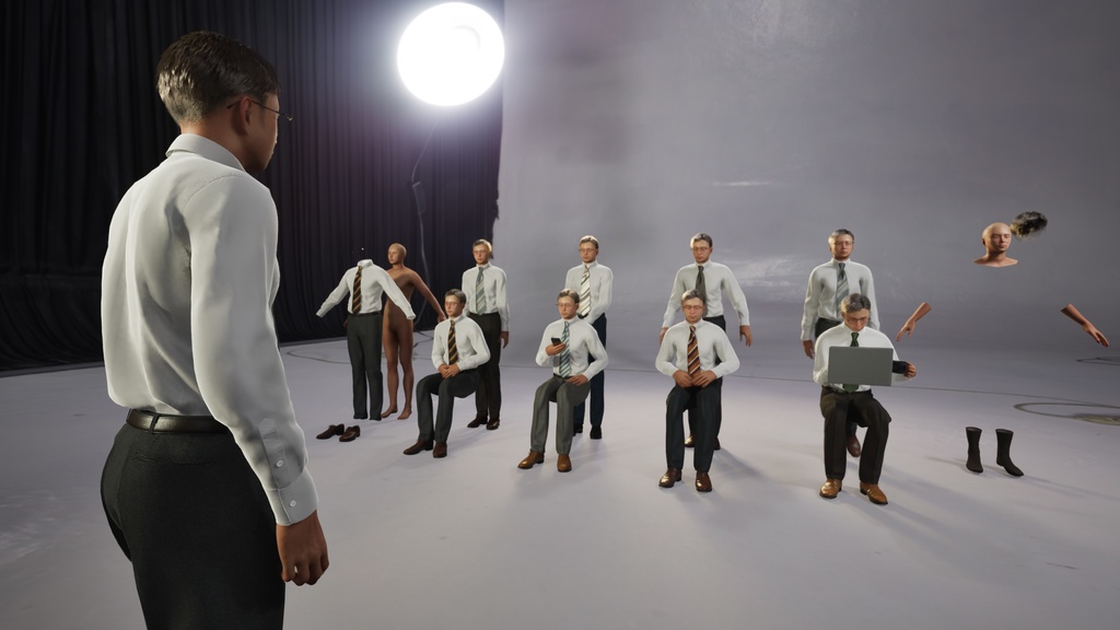 ビジネス男性3Dモデルver.2 B-MY2【UE5 / Blender / Cinema4D】モジュラーキャラクターシリーズ