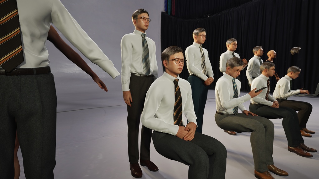 ビジネス男性3Dモデルver.2 B-MY2【UE5 / Blender / Cinema4D】モジュラーキャラクターシリーズ