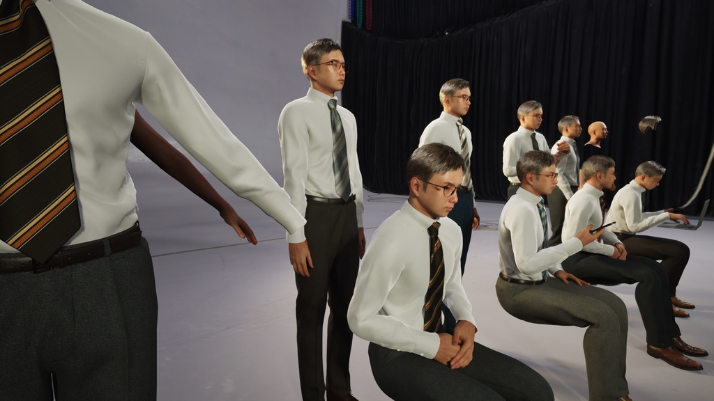 ビジネス男性3Dモデルver.2 B-MY2【UE5 / Blender / Cinema4D】モジュラーキャラクターシリーズ