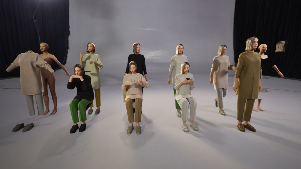 カジュアル女性3Dモデルver.2 C-FF2【UE5 / Blender / Cinema4D】モジュラーキャラクターシリーズ