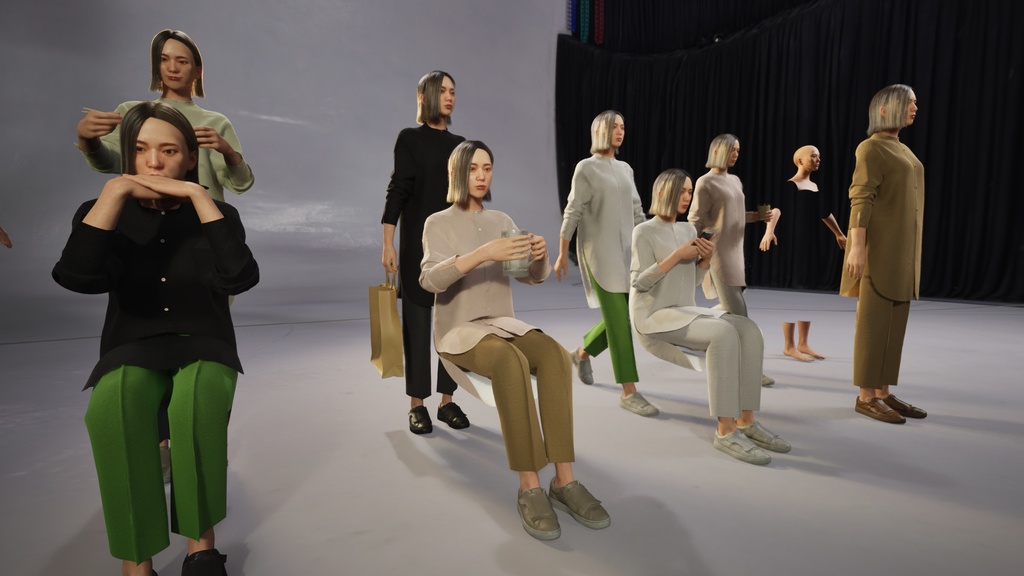 カジュアル女性3Dモデルver.2 C-FF2【UE5 / Blender / Cinema4D】モジュラーキャラクターシリーズ