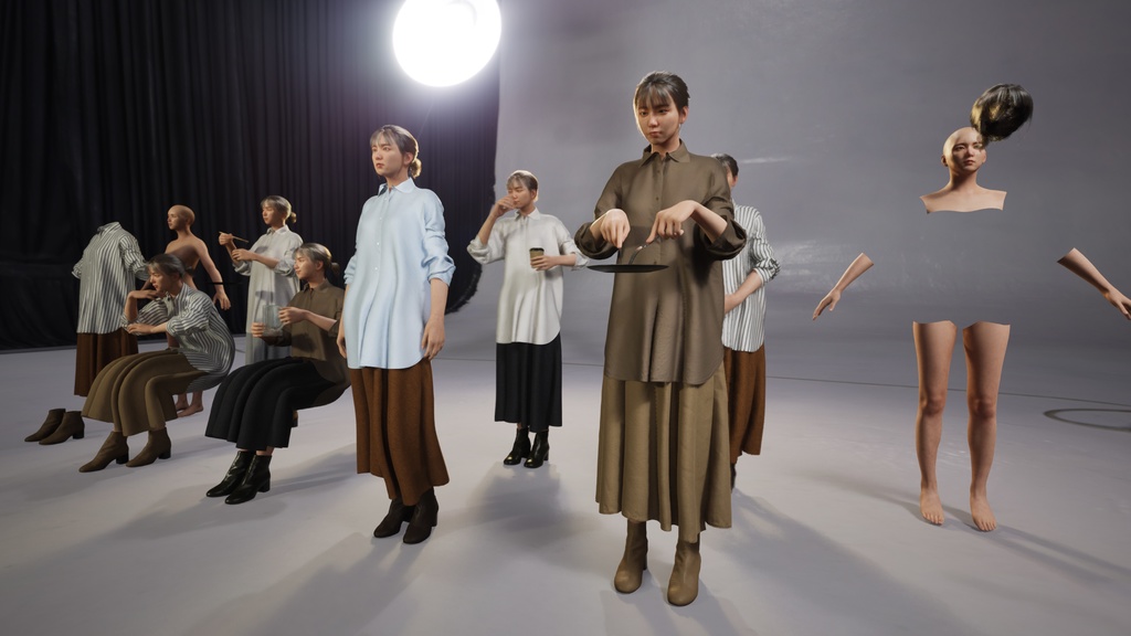 カジュアル女性3Dモデルver.2 C-FH2【UE5 / Blender / Cinema4D】モジュラーキャラクターシリーズ