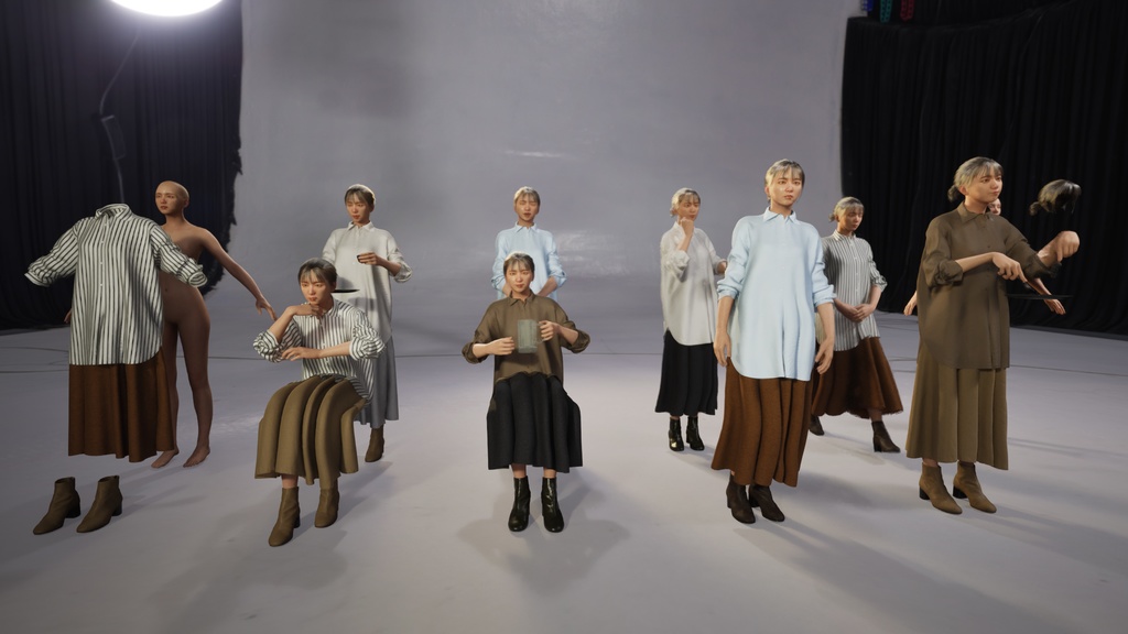 カジュアル女性3Dモデルver.2 C-FH2【UE5 / Blender / Cinema4D】モジュラーキャラクターシリーズ