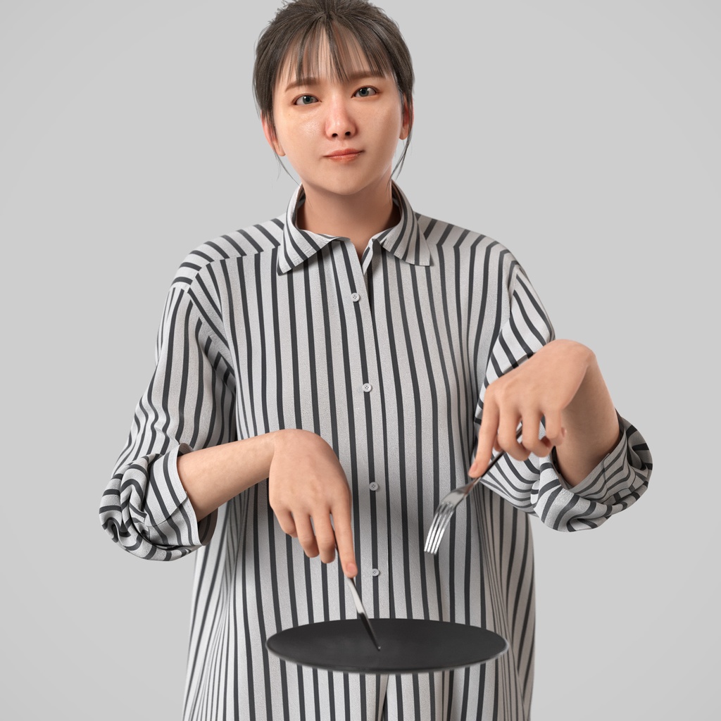 カジュアル女性3Dモデルver.2 C-FH2【UE5 / Blender / Cinema4D】モジュラーキャラクターシリーズ