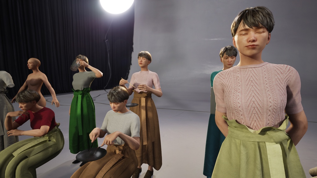 カジュアル女性3Dモデルver.2 C-FK2【UE5 / Blender / Cinema4D】モジュラーキャラクターシリーズ