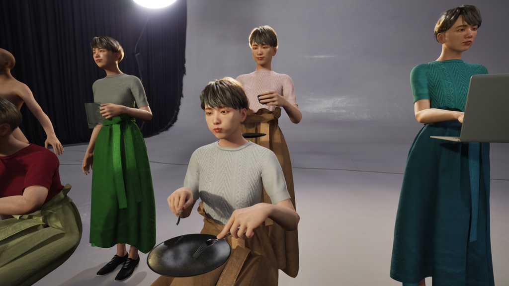 カジュアル女性3Dモデルver.2 C-FK2【UE5 / Blender / Cinema4D】モジュラーキャラクターシリーズ