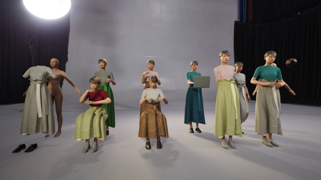 カジュアル女性3Dモデルver.2 C-FK2【UE5 / Blender / Cinema4D】モジュラーキャラクターシリーズ