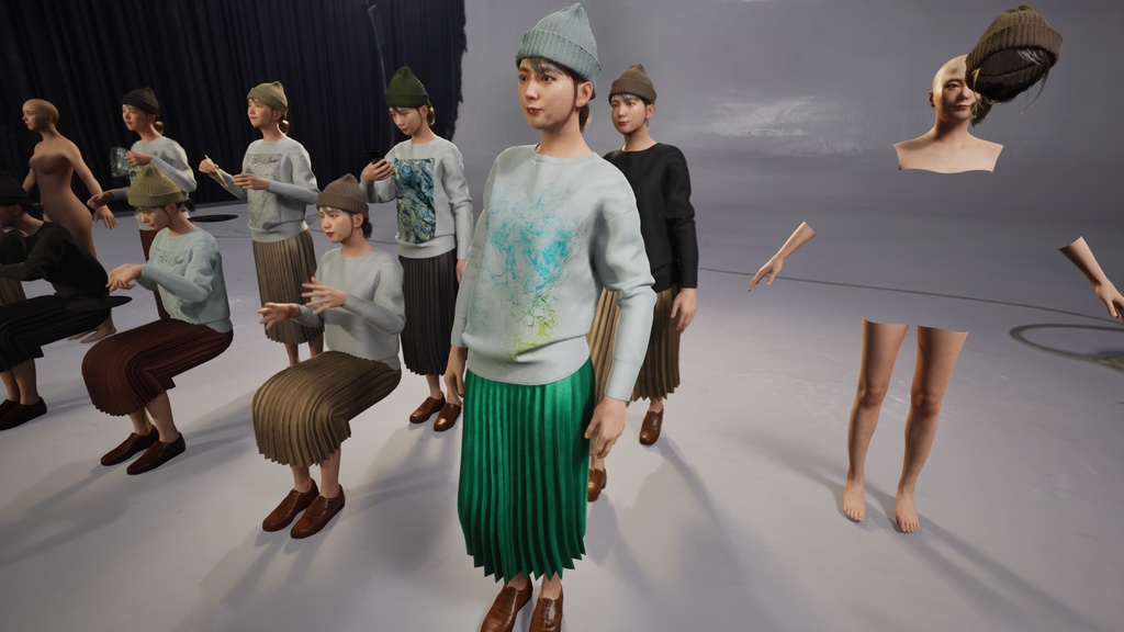 カジュアル女性3Dモデルver.2 C-FM2【UE5 / Blender / Cinema4D】モジュラーキャラクターシリーズ