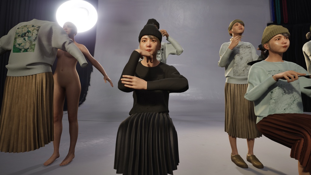 カジュアル女性3Dモデルver.2 C-FM2【UE5 / Blender / Cinema4D】モジュラーキャラクターシリーズ