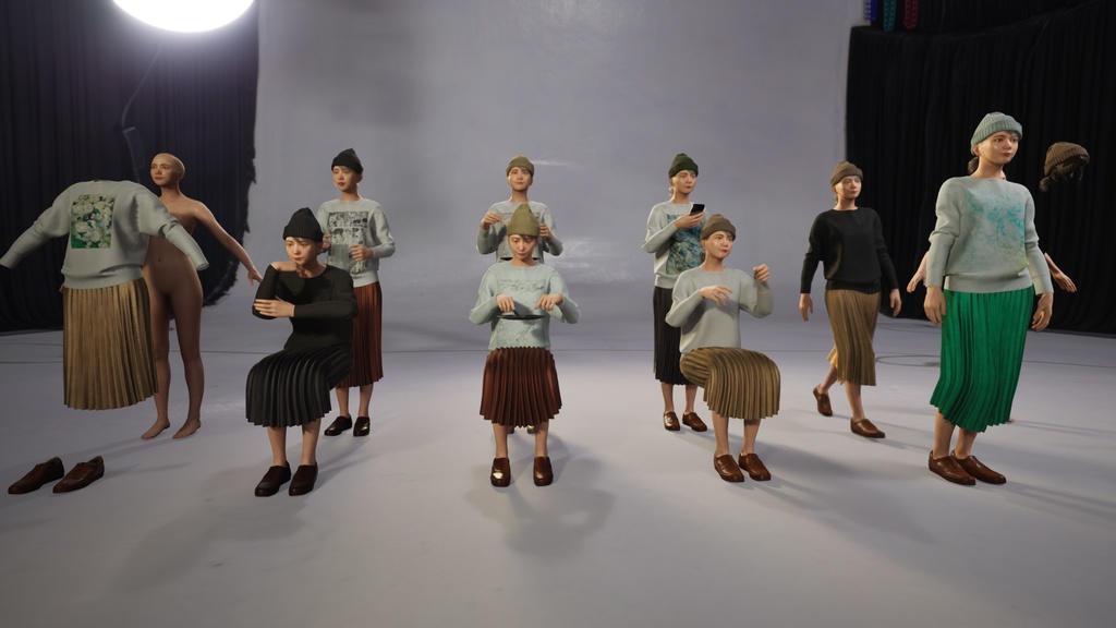 カジュアル女性3Dモデルver.2 C-FM2【UE5 / Blender / Cinema4D】モジュラーキャラクターシリーズ