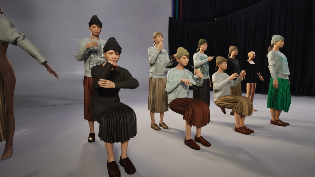 カジュアル女性3Dモデルver.2 C-FM2【UE5 / Blender / Cinema4D】モジュラーキャラクターシリーズ