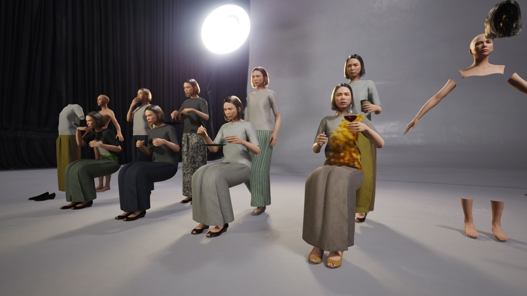 カジュアル女性3Dモデルver.2 C-FT2【UE5 / Blender / Cinema4D】モジュラーキャラクターシリーズ