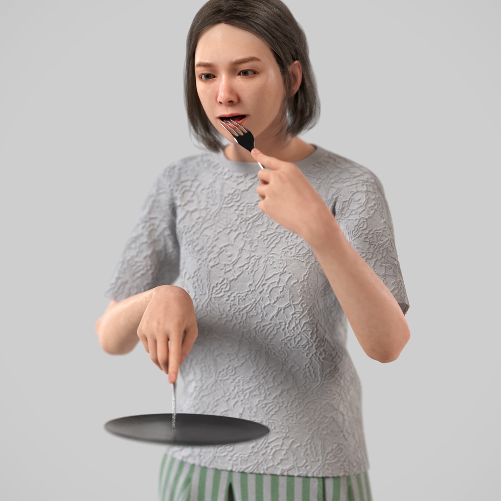 カジュアル女性3Dモデルver.2 C-FT2【UE5 / Blender / Cinema4D】モジュラーキャラクターシリーズ