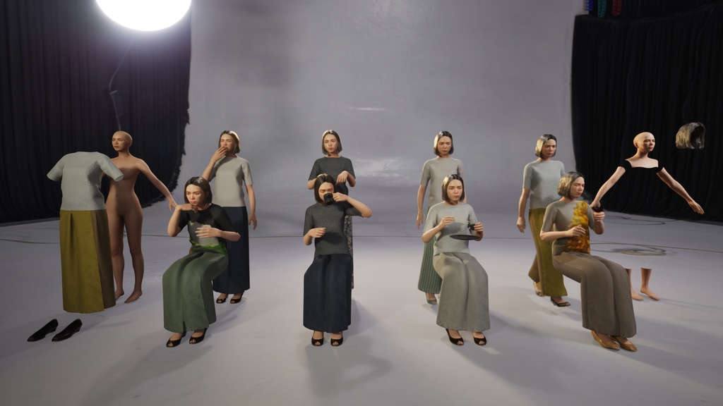 カジュアル女性3Dモデルver.2  C-FT2【UE5 / Blender / Cinema4D】モジュラーキャラクターシリーズ