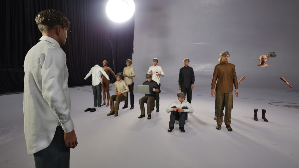 カジュアル男性3Dモデルver.2 C-ME2【UE5 / Blender / Cinema4D】モジュラーキャラクターシリーズ