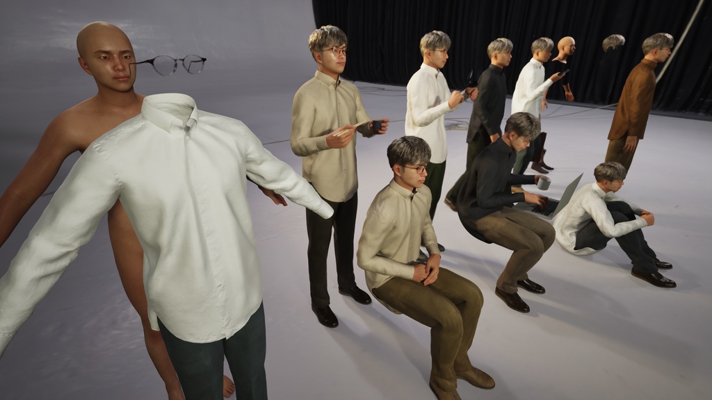 カジュアル男性3Dモデルver.2 C-ME2【UE5 / Blender / Cinema4D】モジュラーキャラクターシリーズ