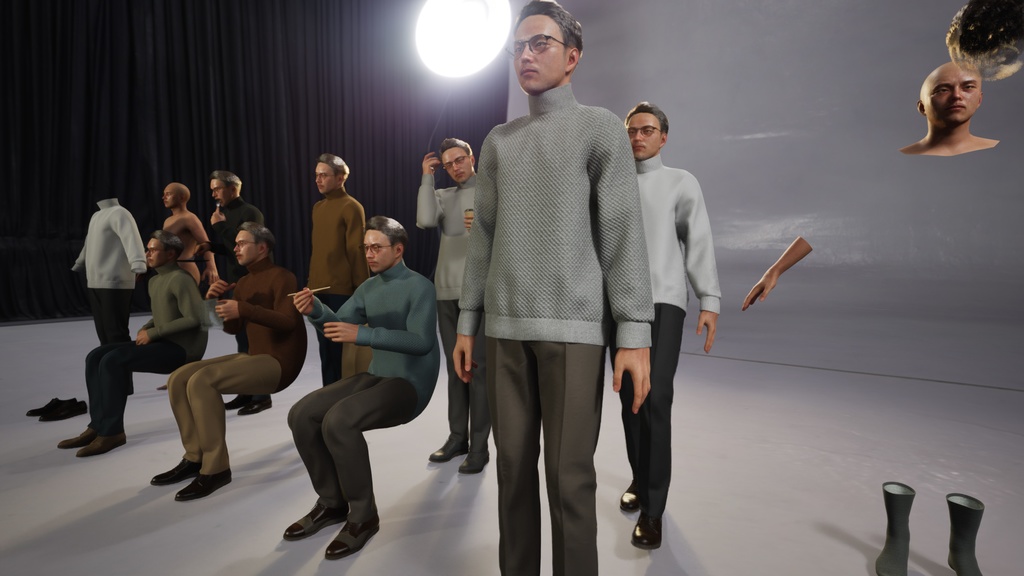 カジュアル男性3Dモデルver.2 C-MG2【UE5 / Blender / Cinema4D】モジュラーキャラクターシリーズ