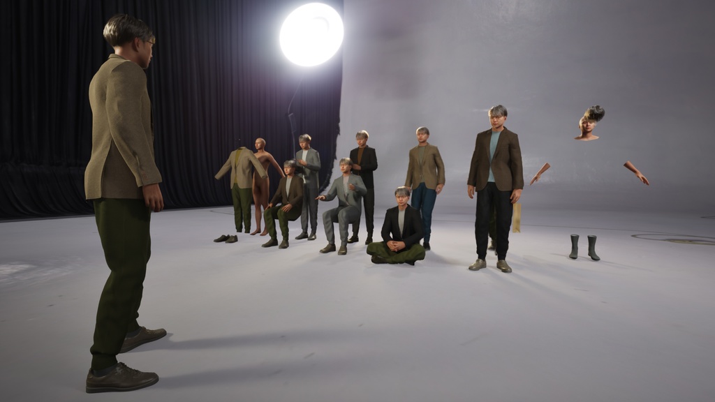 カジュアル男性3Dモデルver.2 C-MS2【UE5 / Blender / Cinema4D】モジュラーキャラクターシリーズ