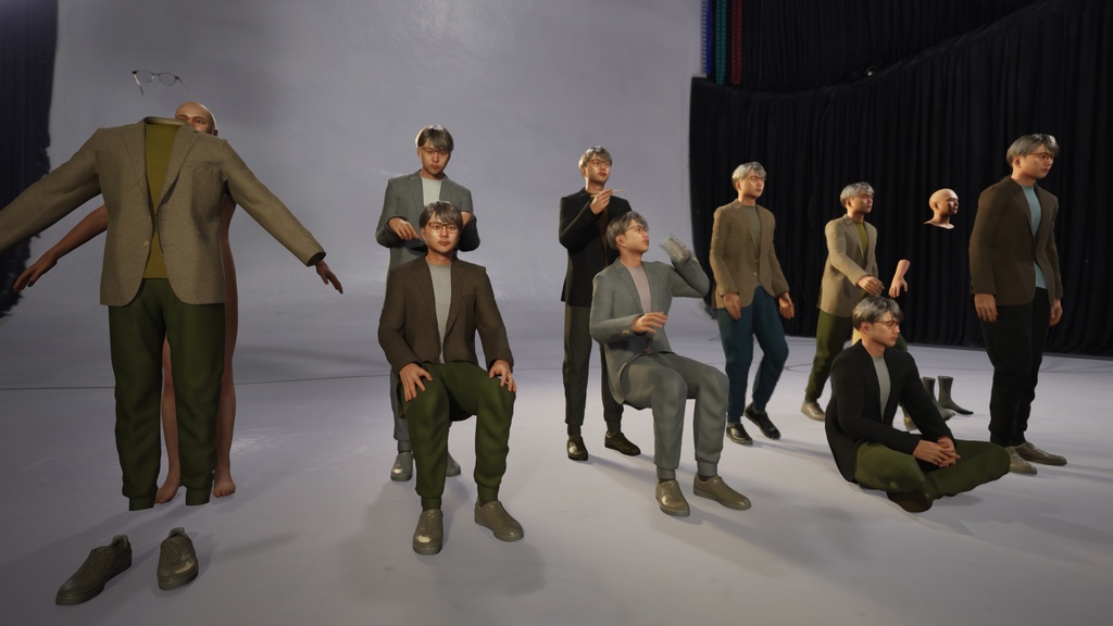 カジュアル男性3Dモデルver.2 C-MS2【UE5 / Blender / Cinema4D】モジュラーキャラクターシリーズ