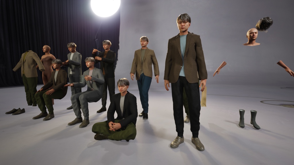 カジュアル男性3Dモデルver.2 C-MS2【UE5 / Blender / Cinema4D】モジュラーキャラクターシリーズ