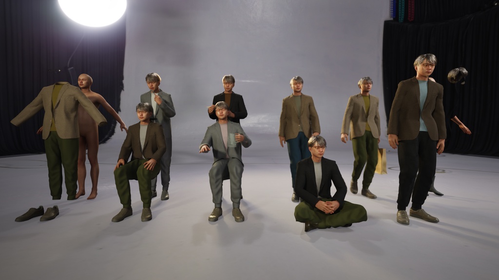 カジュアル男性3Dモデルver.2 C-MS2【UE5 / Blender / Cinema4D】モジュラーキャラクターシリーズ