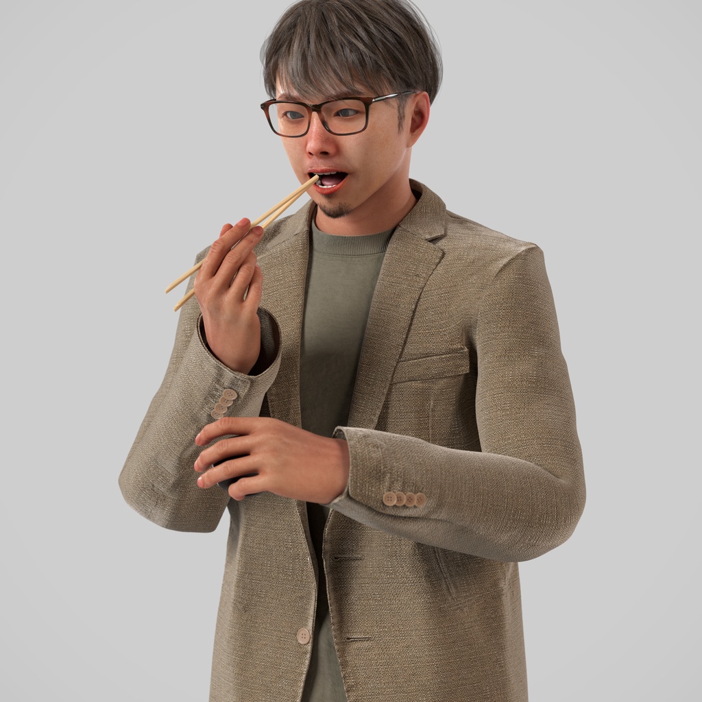 カジュアル男性3Dモデルver.2  C-MS2【UE5 / Blender / Cinema4D】モジュラーキャラクターシリーズ