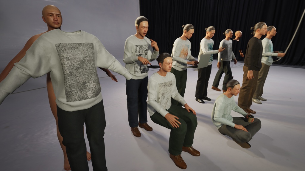 カジュアル男性3Dモデルver.2 C-MU2【UE5 / Blender / Cinema4D】モジュラーキャラクターシリーズ