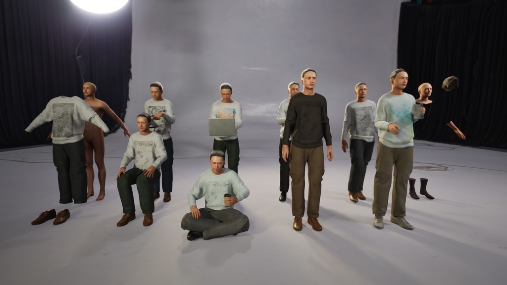 カジュアル男性3Dモデルver.2 C-MU2【UE5 / Blender / Cinema4D】モジュラーキャラクターシリーズ