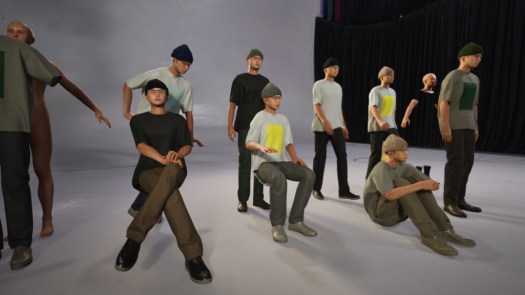 カジュアル男性3Dモデルver.2 C-MY2【UE5 / Blender / Cinema4D】モジュラーキャラクターシリーズ