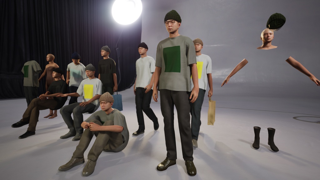 カジュアル男性3Dモデルver.2 C-MY2【UE5 / Blender / Cinema4D】モジュラーキャラクターシリーズ