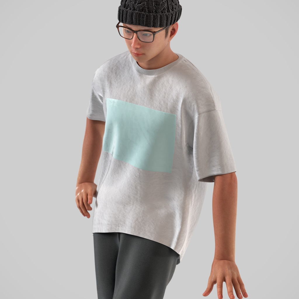 カジュアル男性3Dモデルver.2 C-MY2【UE5 / Blender / Cinema4D】モジュラーキャラクターシリーズ