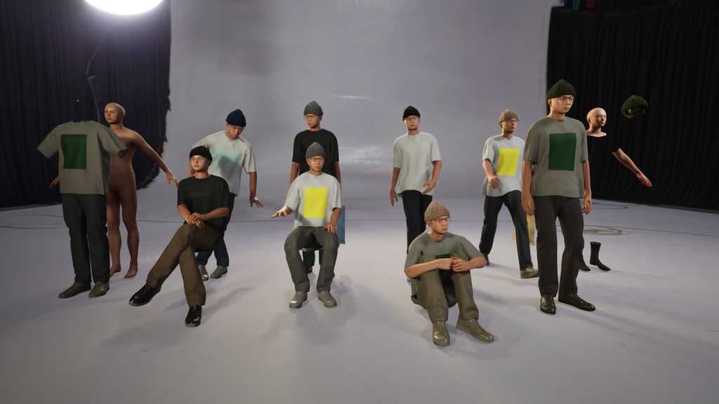 カジュアル男性3Dモデルver.2 C-MY2【UE5 / Blender / Cinema4D】モジュラーキャラクターシリーズ