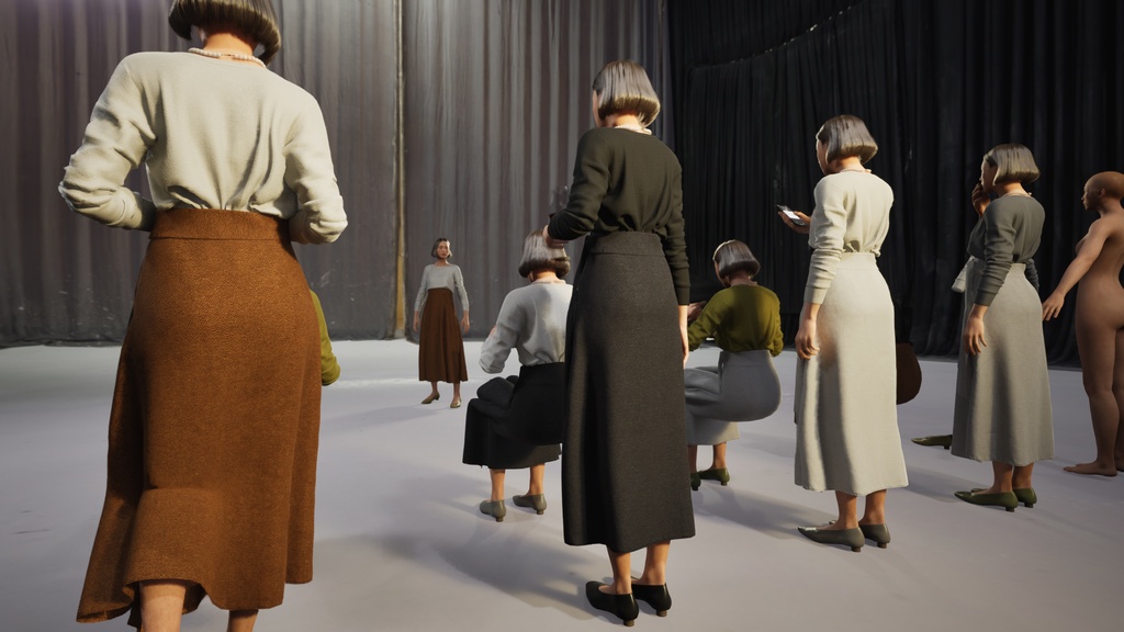 スマートカジュアル女性3Dモデルver.2 S-FF2【UE5 / Blender / Cinema4D】モジュラーキャラクターシリーズ