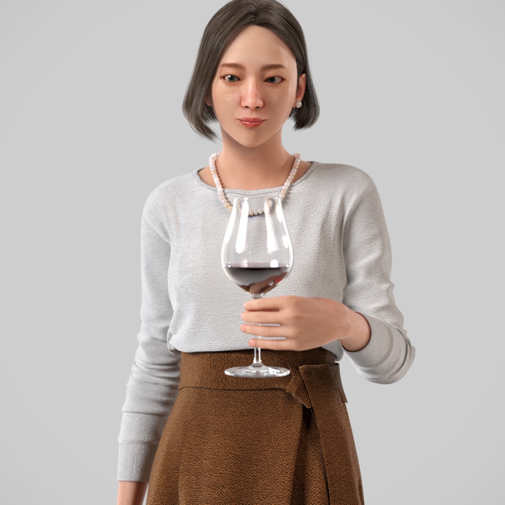 スマートカジュアル女性3Dモデルver.2 S-FF2【UE5 / Blender / Cinema4D】モジュラーキャラクターシリーズ