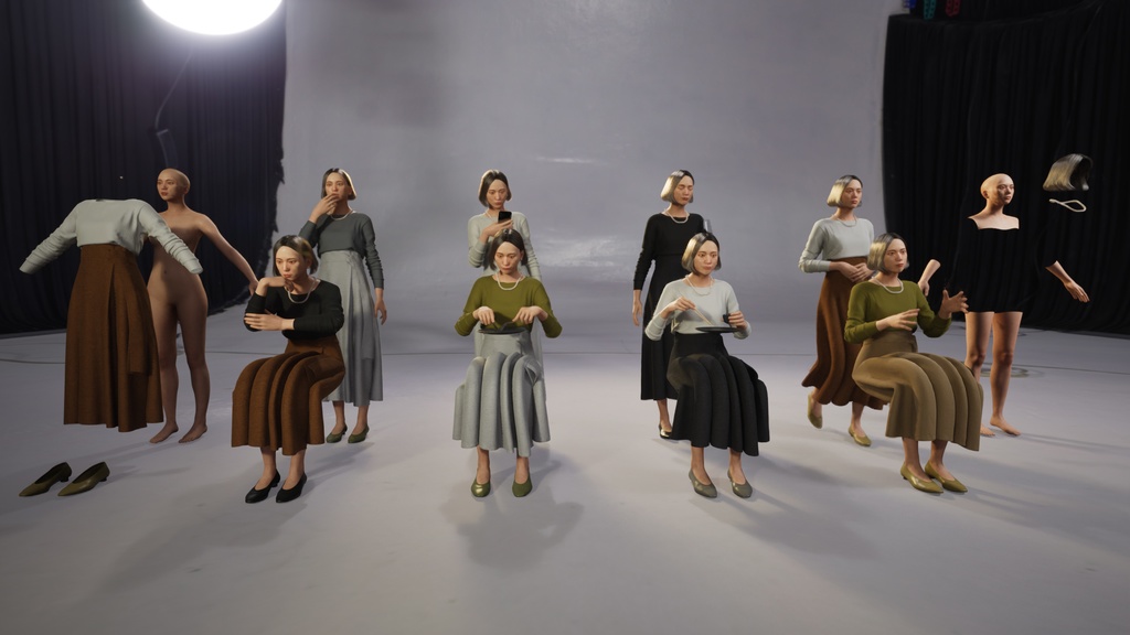 スマートカジュアル女性3Dモデルver.2 S-FF2【UE5 / Blender / Cinema4D】モジュラーキャラクターシリーズ