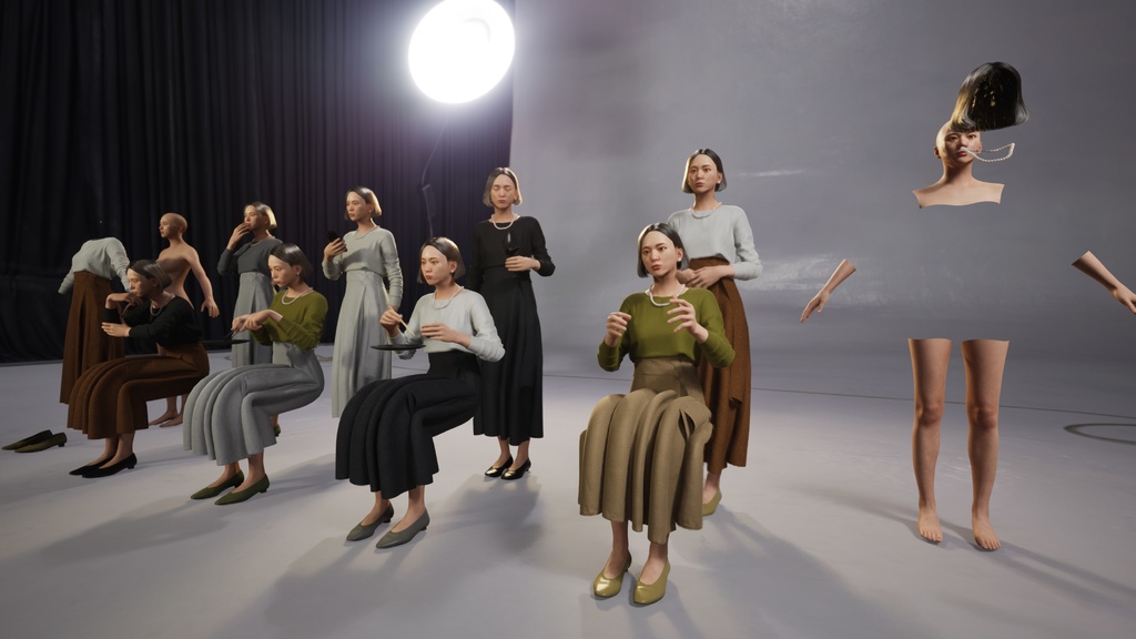 スマートカジュアル女性3Dモデルver.2 S-FF2【UE5 / Blender / Cinema4D】モジュラーキャラクターシリーズ