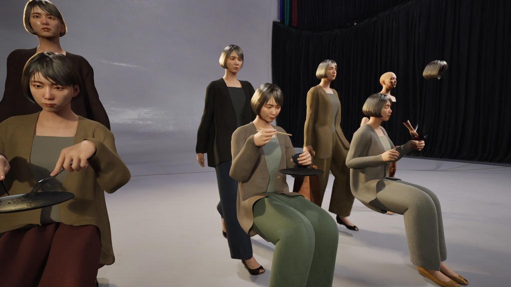 スマートカジュアル女性3Dモデルver.2 S-FH2【UE5 / Blender / Cinema4D】モジュラーキャラクターシリーズ