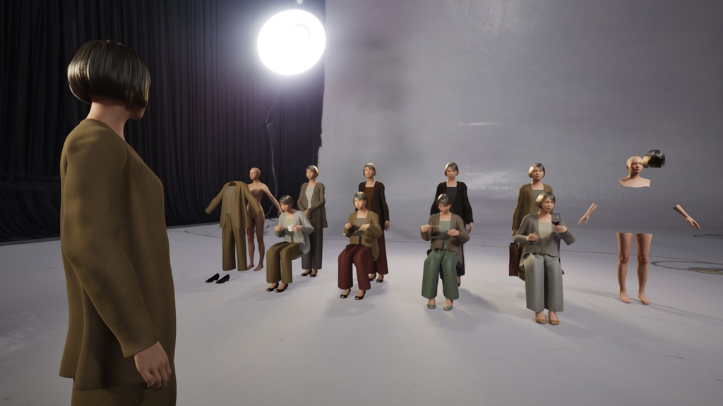 スマートカジュアル女性3Dモデルver.2 S-FH2【UE5 / Blender / Cinema4D】モジュラーキャラクターシリーズ