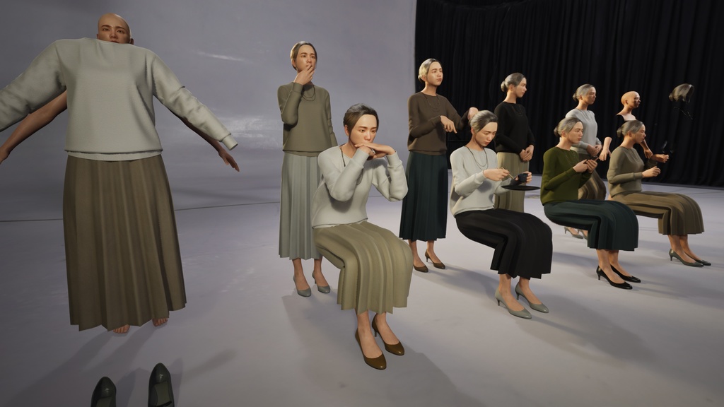 スマートカジュアル女性3Dモデルver.2 S-FK2【UE5 / Blender / Cinema4D】モジュラーキャラクターシリーズ