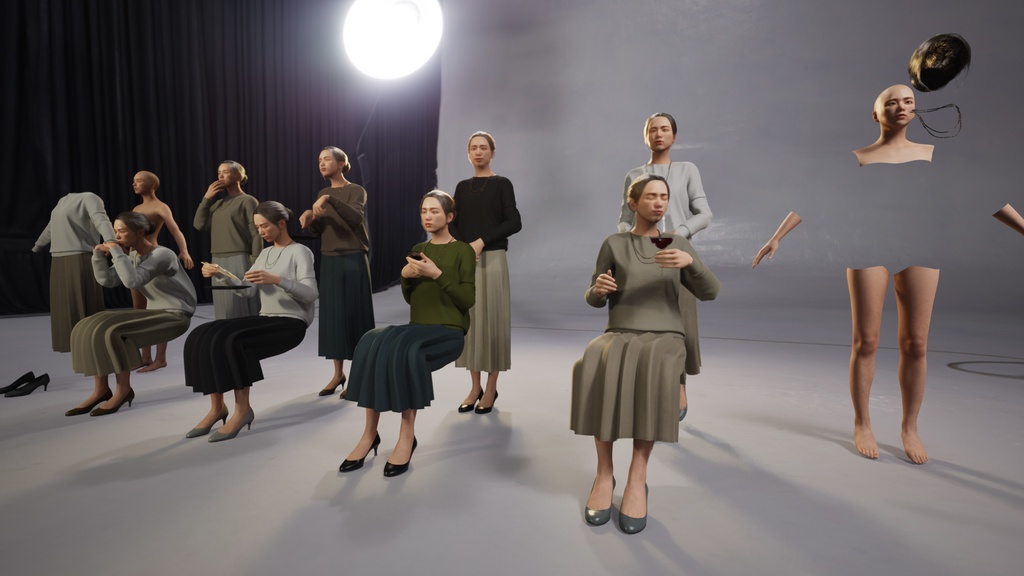 スマートカジュアル女性3Dモデルver.2 S-FK2【UE5 / Blender / Cinema4D】モジュラーキャラクターシリーズ