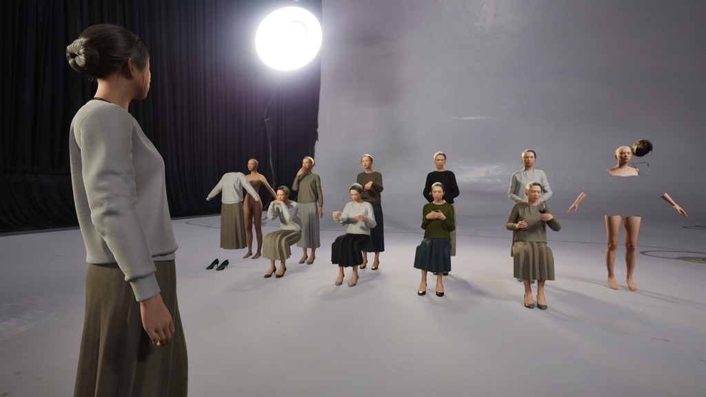 スマートカジュアル女性3Dモデルver.2 S-FK2【UE5 / Blender / Cinema4D】モジュラーキャラクターシリーズ