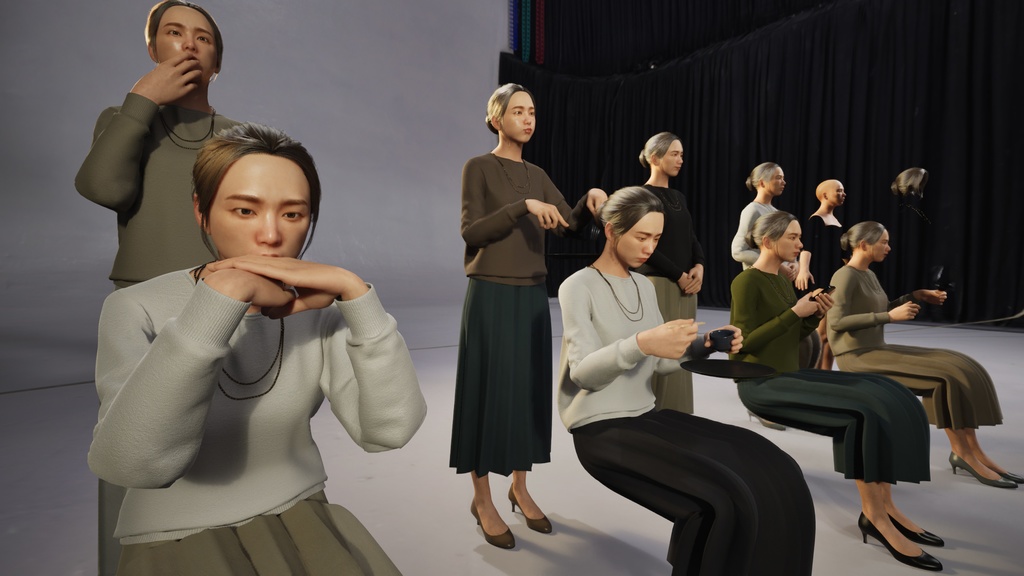 スマートカジュアル女性3Dモデルver.2 S-FK2【UE5 / Blender / Cinema4D】モジュラーキャラクターシリーズ