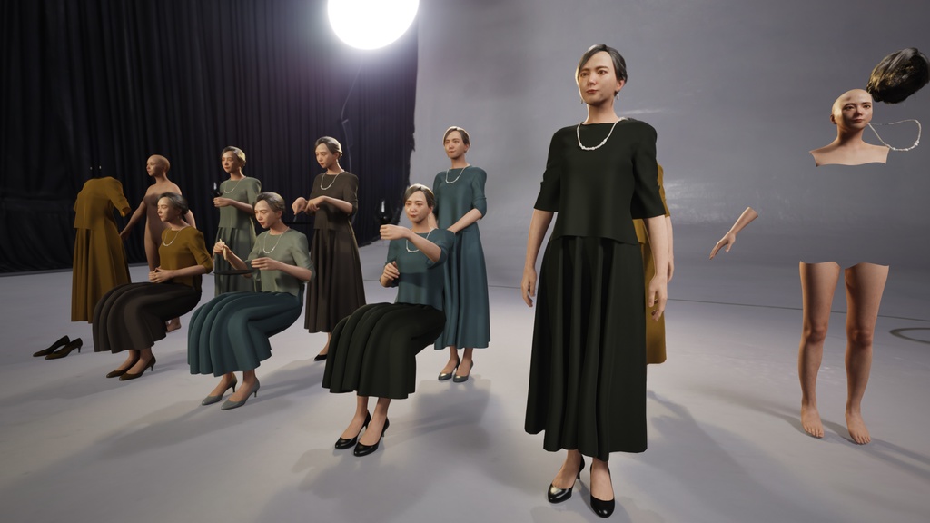 スマートカジュアル女性3Dモデルver.2 S-FM2【UE5 / Blender / Cinema4D】モジュラーキャラクターシリーズ