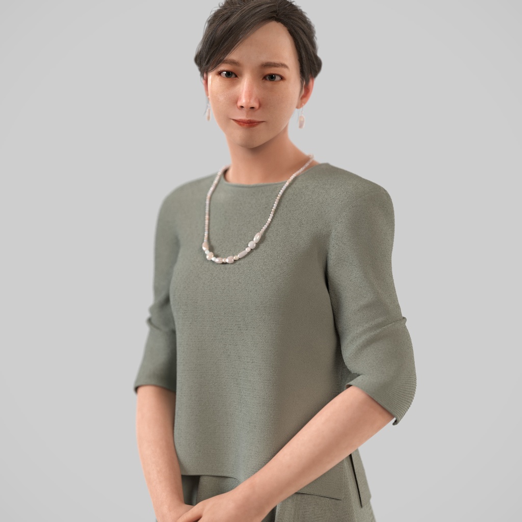 スマートカジュアル女性3Dモデルver.2  S-FM2【UE5 / Blender / Cinema4D】モジュラーキャラクターシリーズ