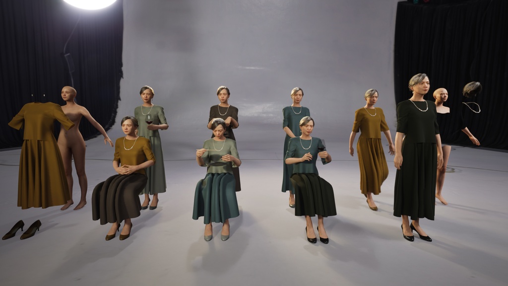 スマートカジュアル女性3Dモデルver.2 S-FM2【UE5 / Blender / Cinema4D】モジュラーキャラクターシリーズ