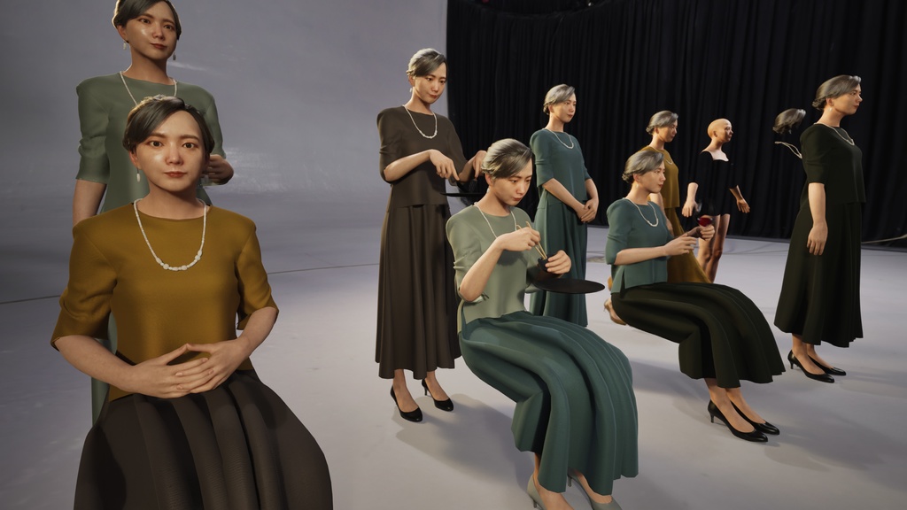 スマートカジュアル女性3Dモデルver.2 S-FM2【UE5 / Blender / Cinema4D】モジュラーキャラクターシリーズ