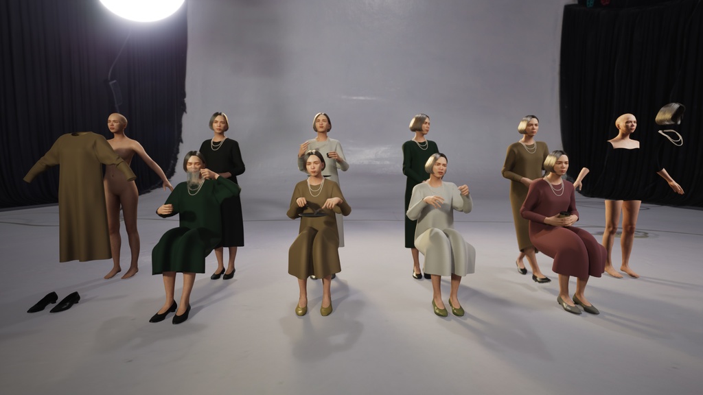 スマートカジュアル女性3Dモデルver.2 S-FT2【UE5 / Blender / Cinema4D】モジュラーキャラクターシリーズ