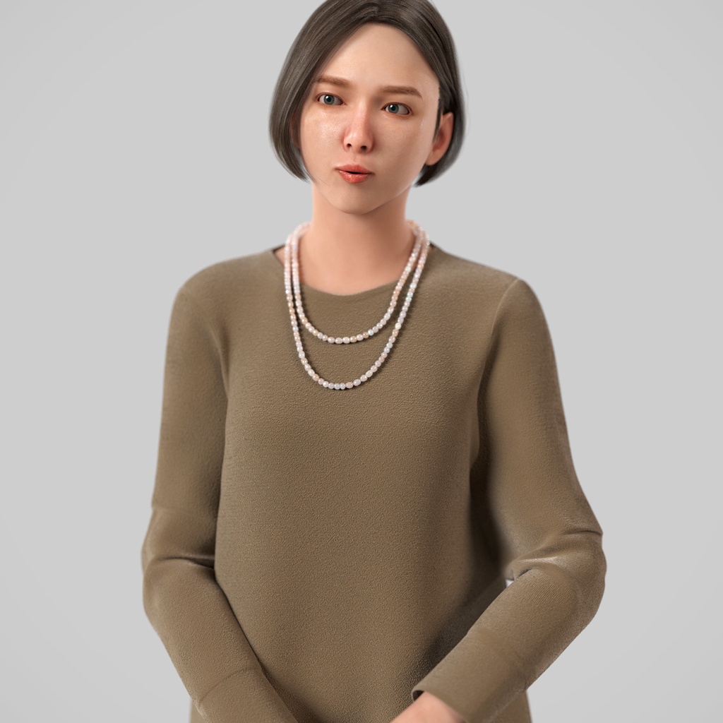 スマートカジュアル女性3Dモデルver.2  S-FT2【UE5 / Blender / Cinema4D】モジュラーキャラクターシリーズ