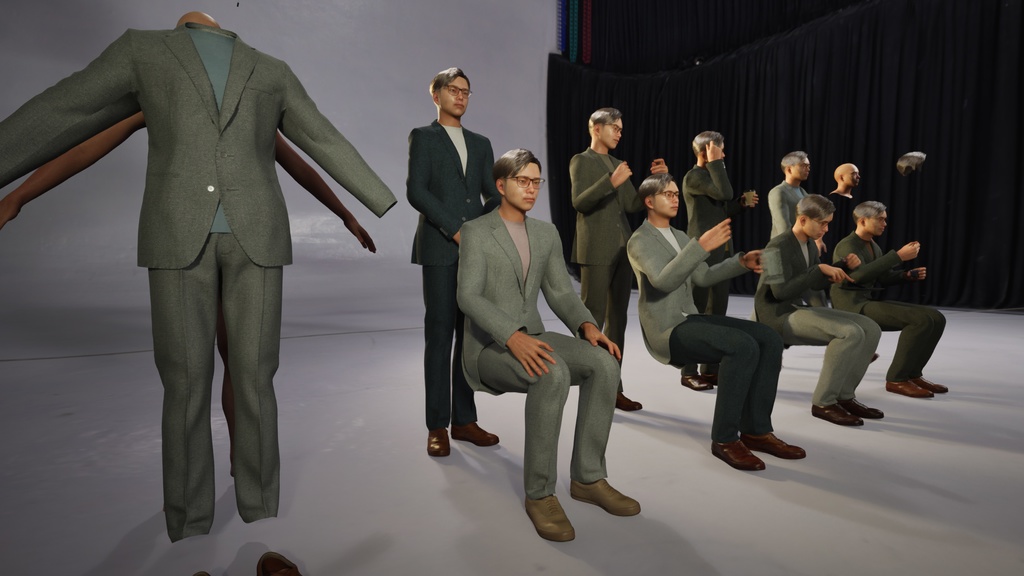 スマートカジュアル男性3Dモデルver.2 S-ME2【UE5 / Blender / Cinema4D】モジュラーキャラクターシリーズ